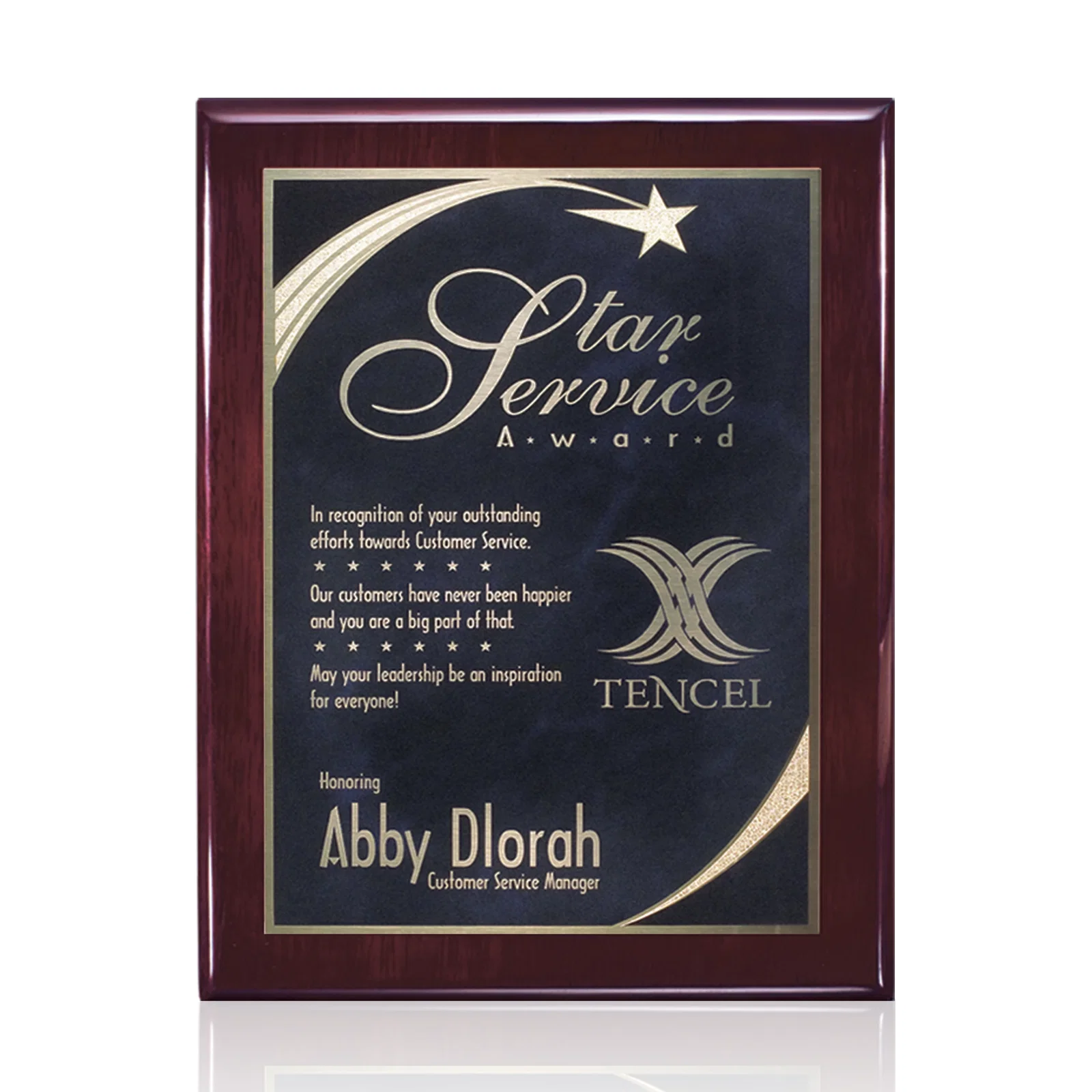 Custom Black Piano Finish Plaque with Gold Accent Plate for donor appreciation