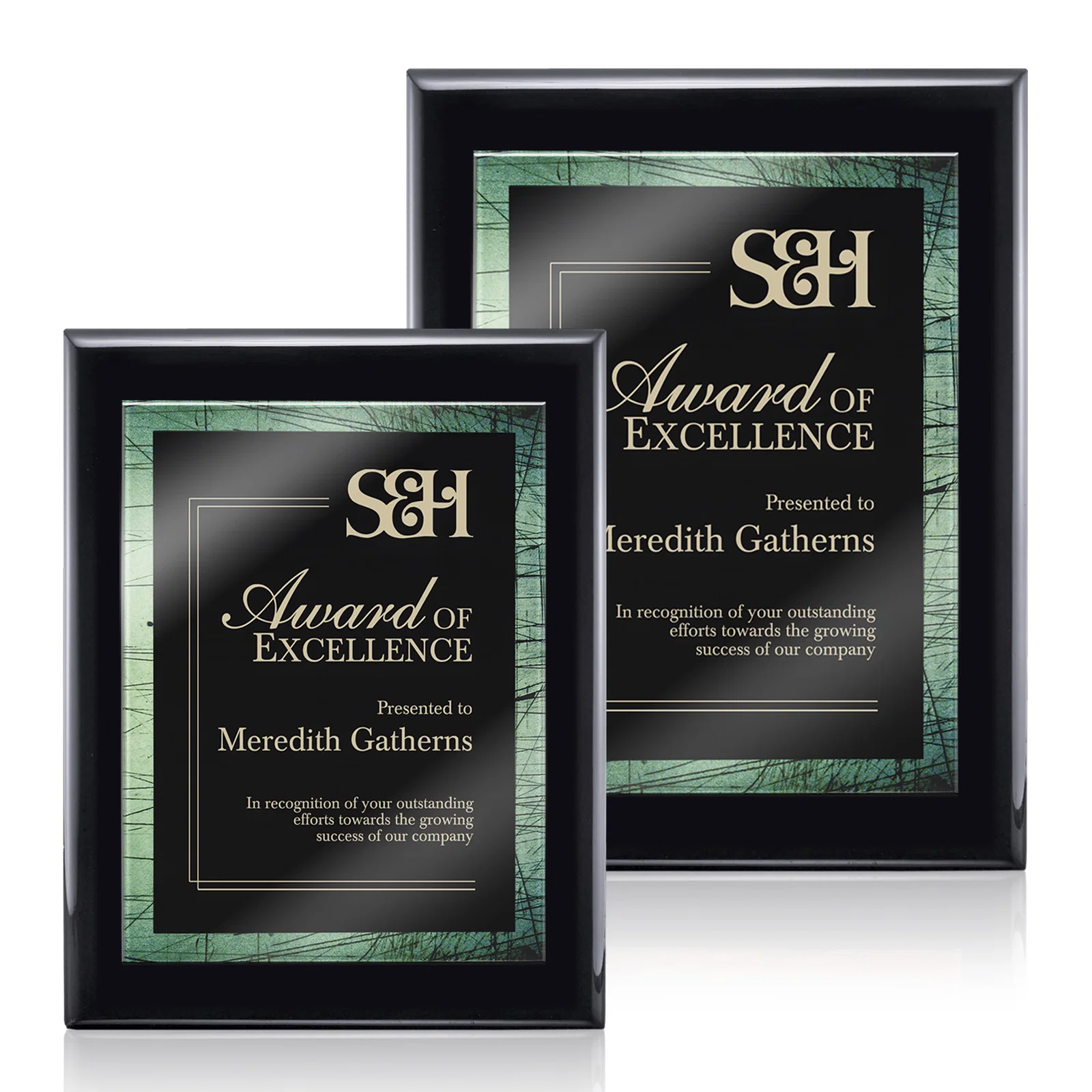 Custom Black Piano Finish Plaque with Red Acrylic Bordered Plate for sales achievement awards