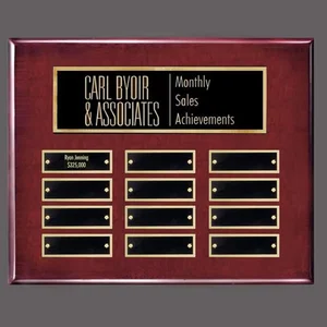 Piano Finish Perpetual Plaque With Wide Shallow Header Plate