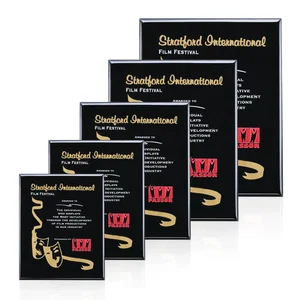 Black piano finish plaque, gloss lacquer not matte wood