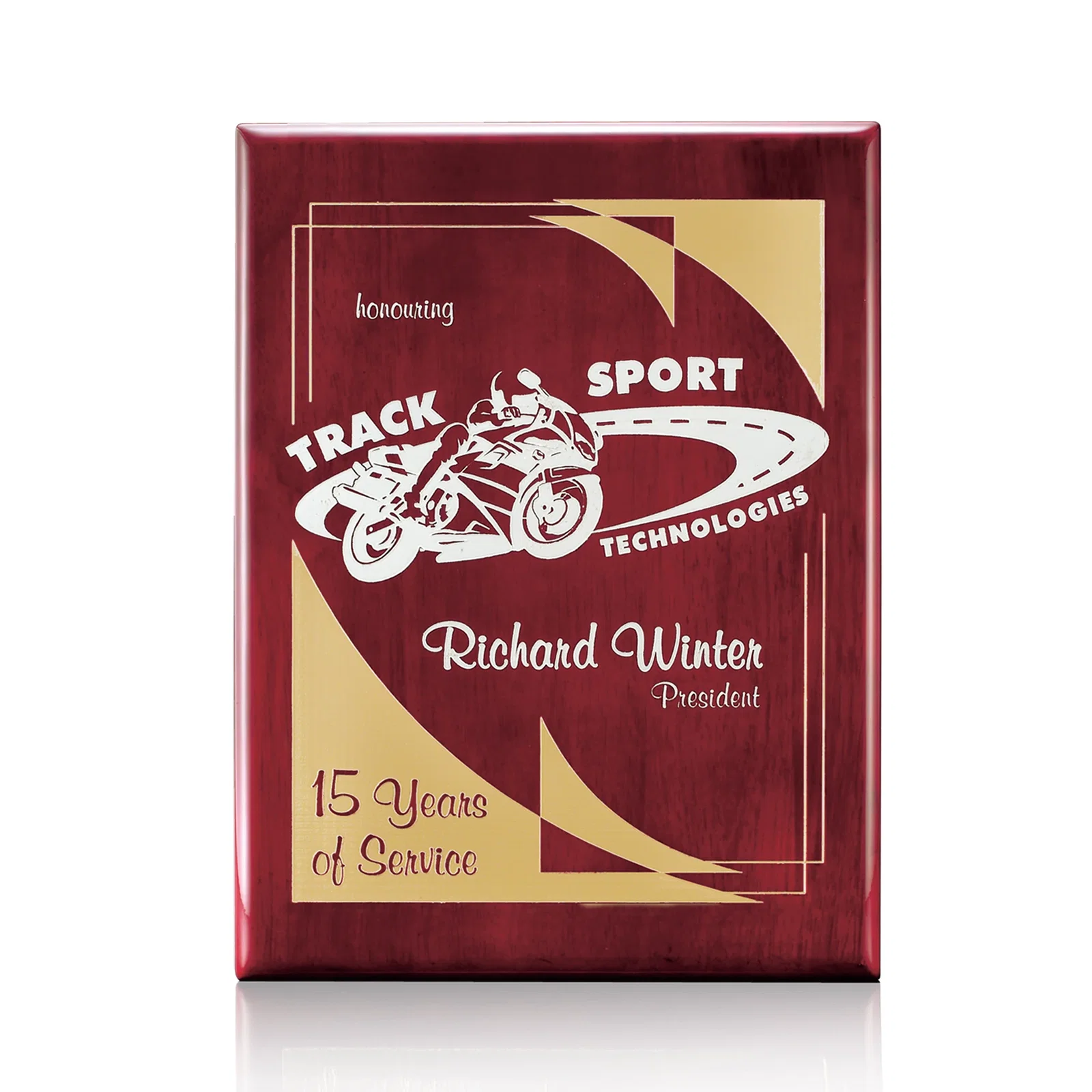 Custom Black piano finish plaque, gloss lacquer not matte wood for graduation ceremonies