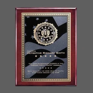 Star-Shaped Rosewood Piano Finish Wall Plaque with Brass Plate