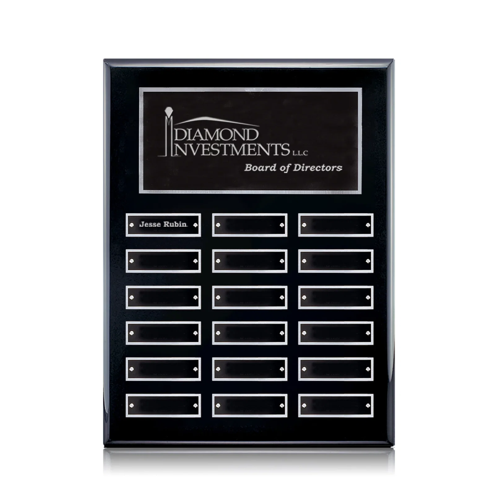 Custom Piano Finish Perpetual Plaque With Plates Shipped Blank And Attached for volunteer appreciation