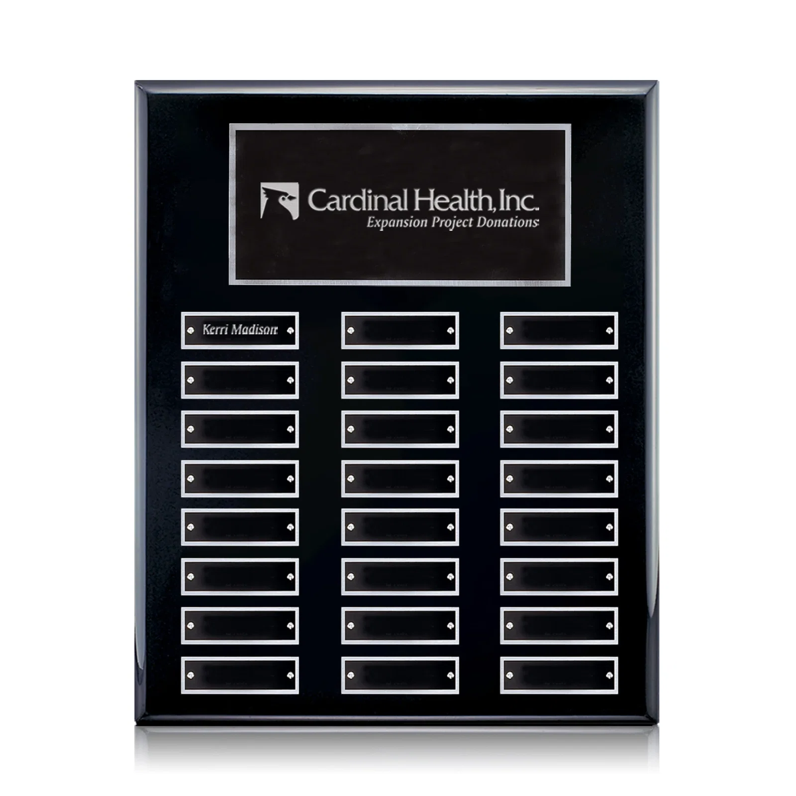 Custom Piano Finish Perpetual Plaque With Plates Shipped Blank And Attached for dealer and partner awards