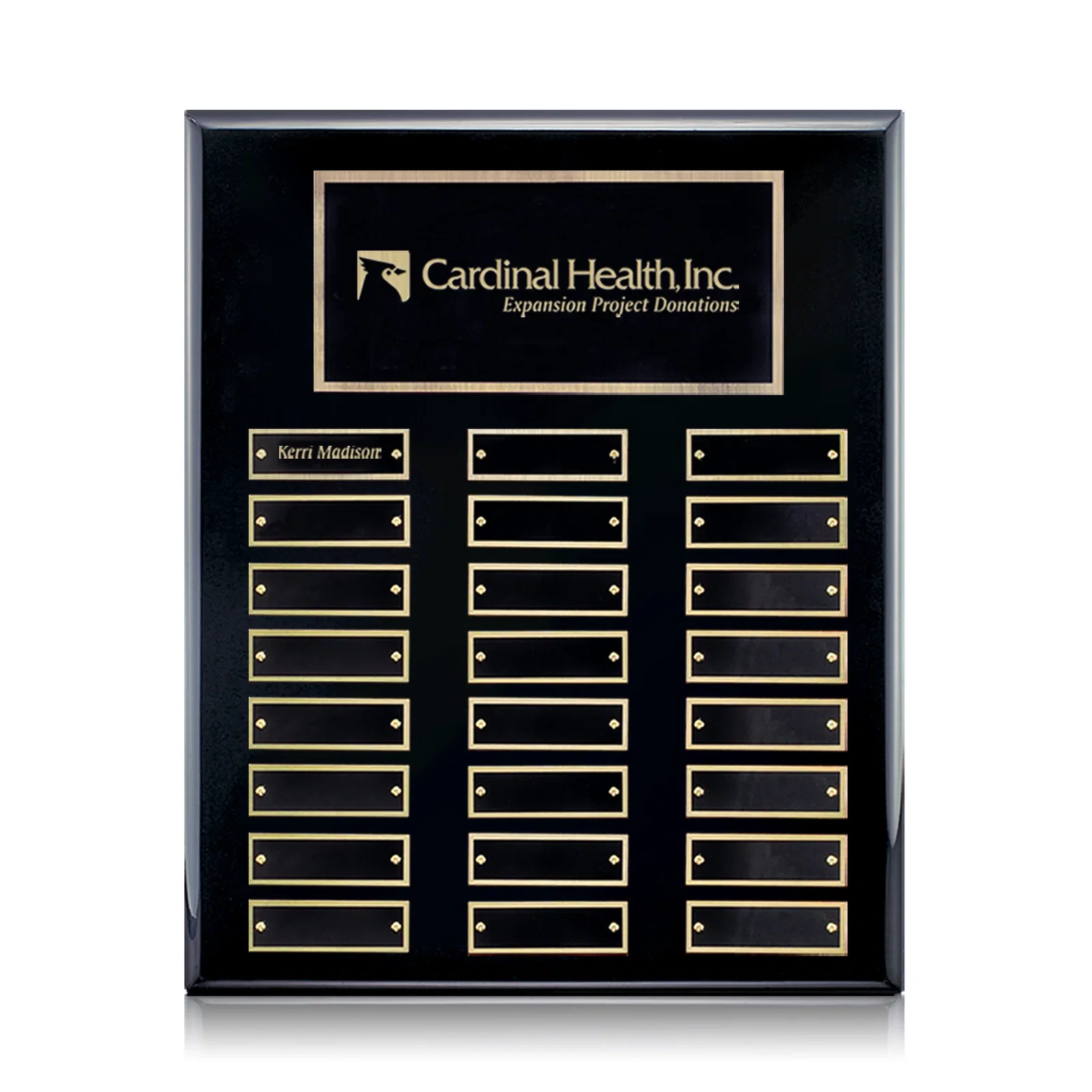 Personalized Piano Finish Perpetual Plaque With Plates Shipped Blank And Attached for sales achievement awards