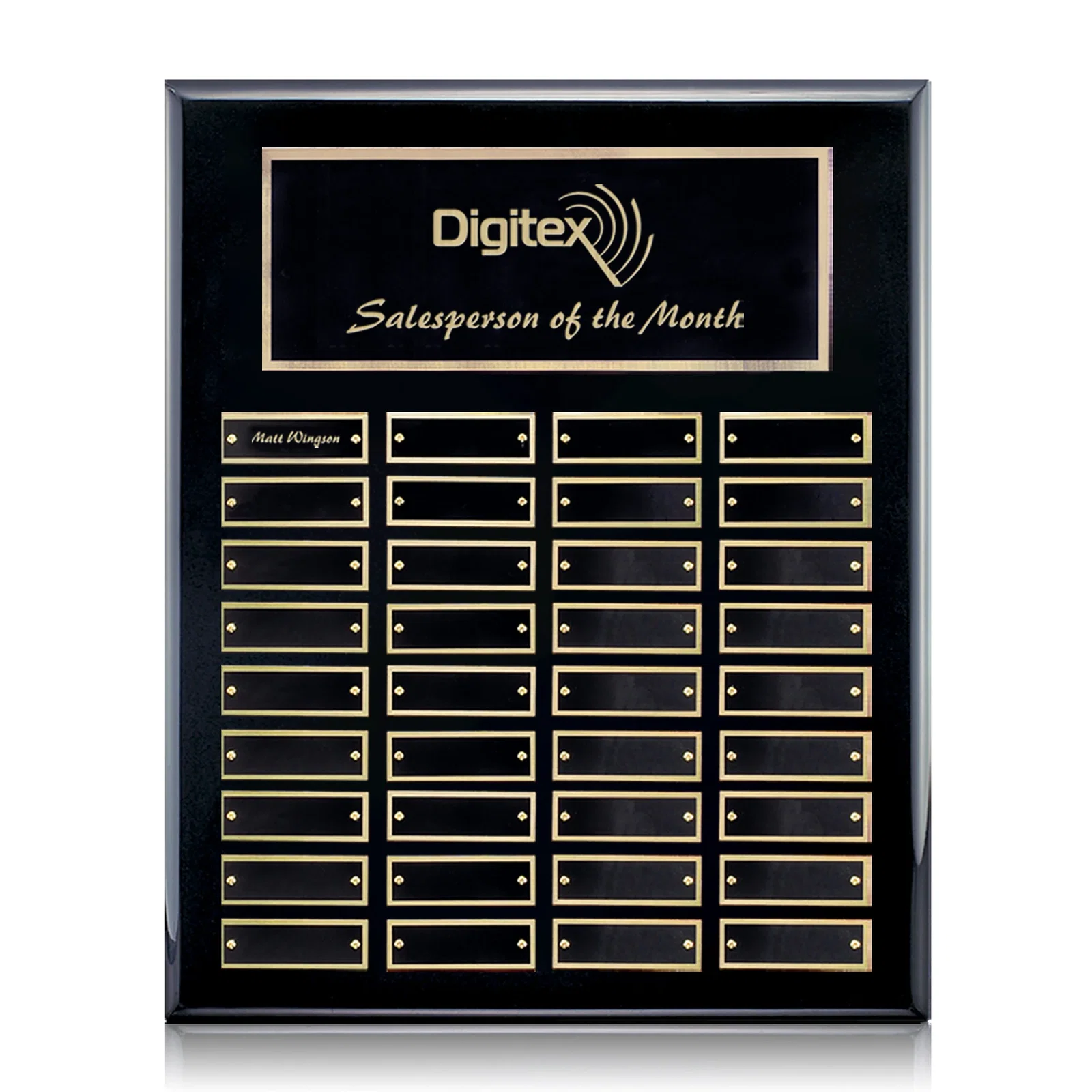 Personalized Piano Finish Perpetual Plaque With Plates Shipped Blank And Attached for retirement presentations