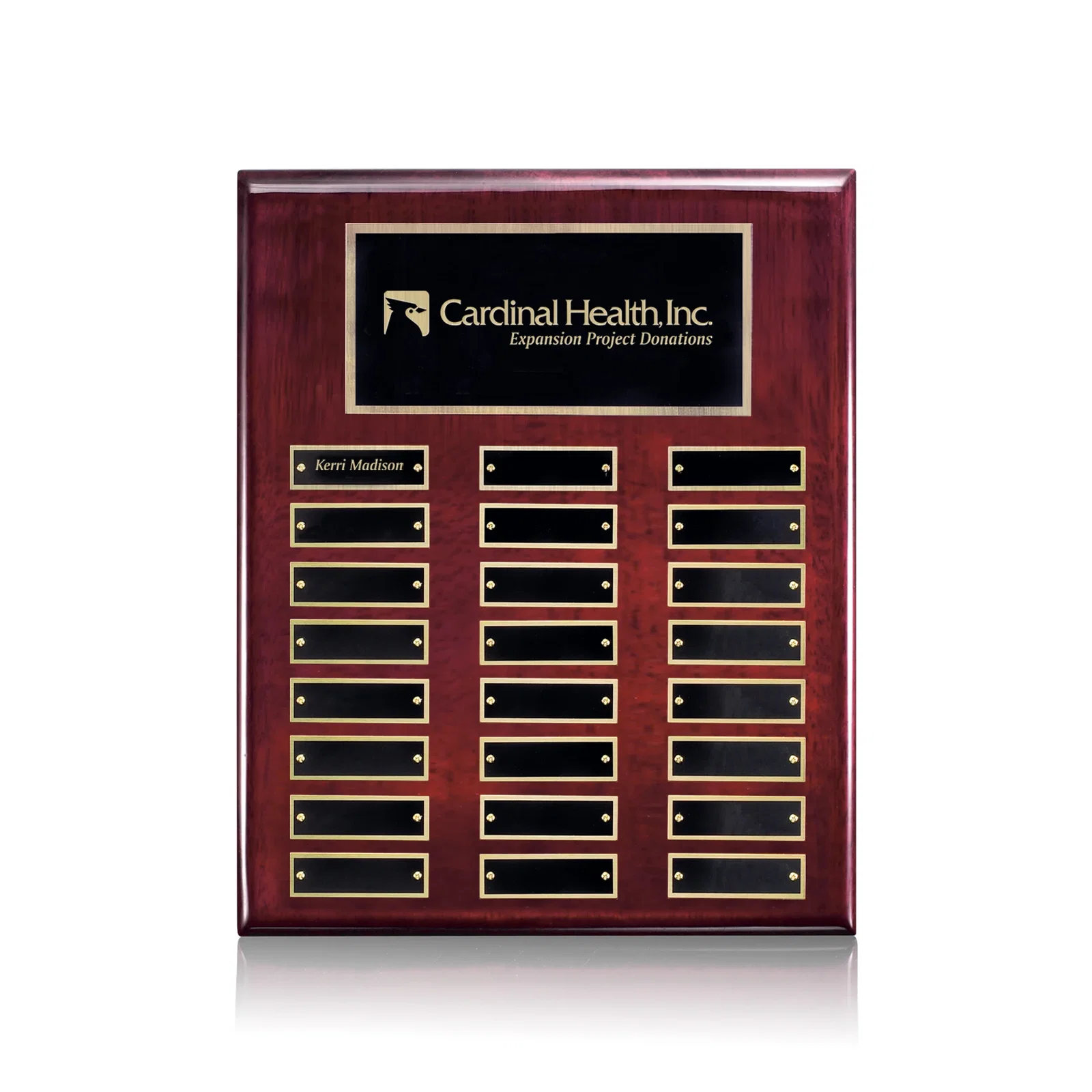 Custom Piano Finish Perpetual Plaque With Plates Shipped Blank And Attached for sales achievement awards