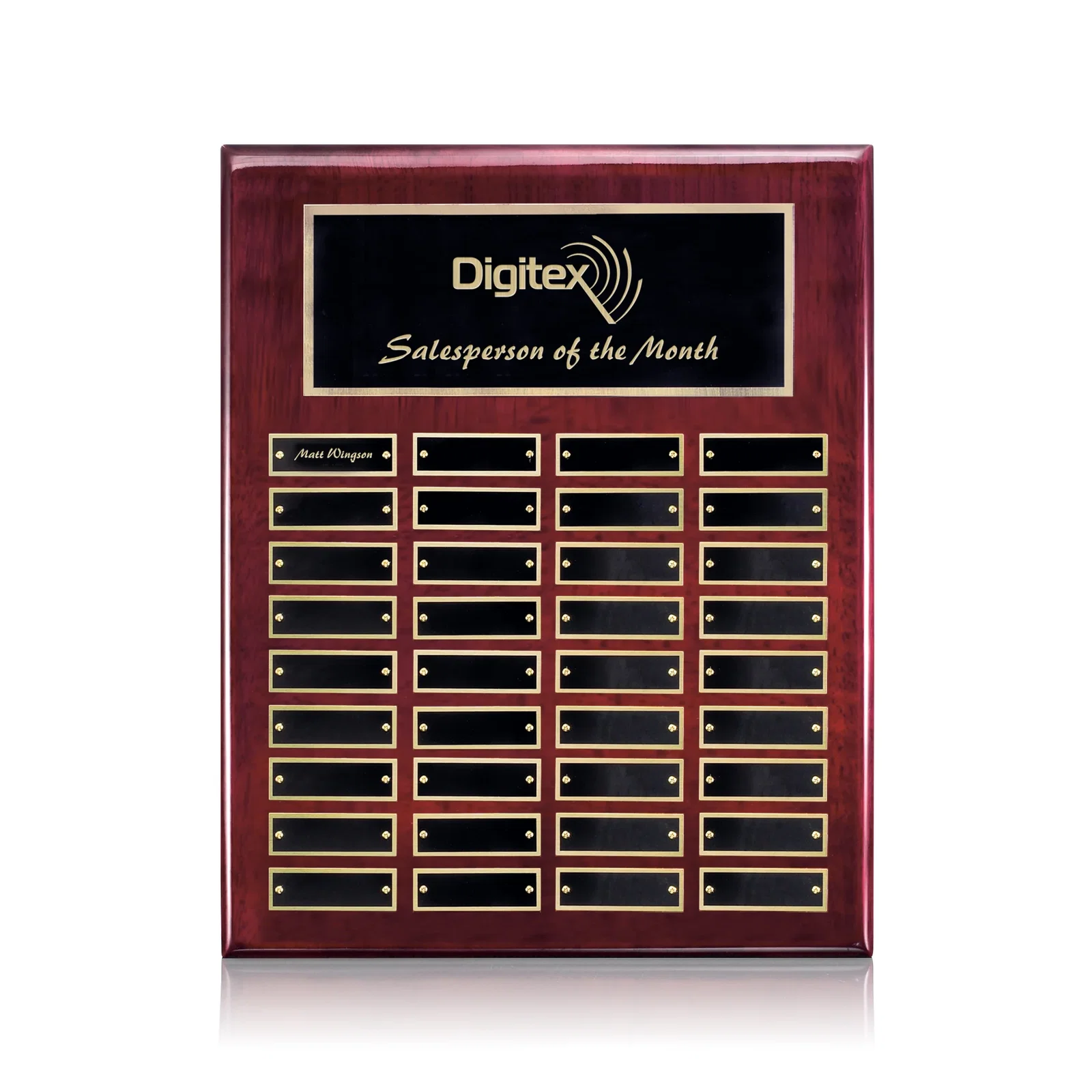 Custom Piano Finish Perpetual Plaque With Plates Shipped Blank And Attached for retirement presentations