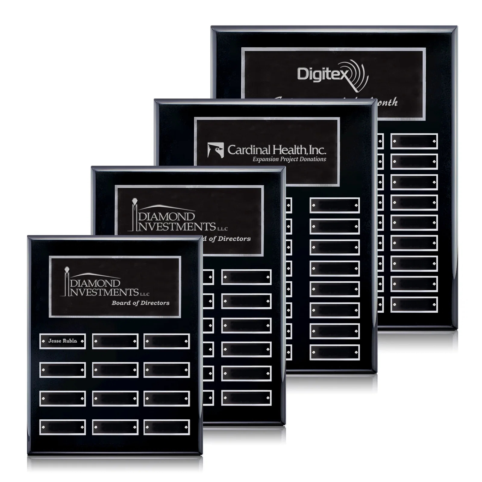 Custom Piano Finish Perpetual Plaque With Plates Shipped Blank And Attached for graduation ceremonies