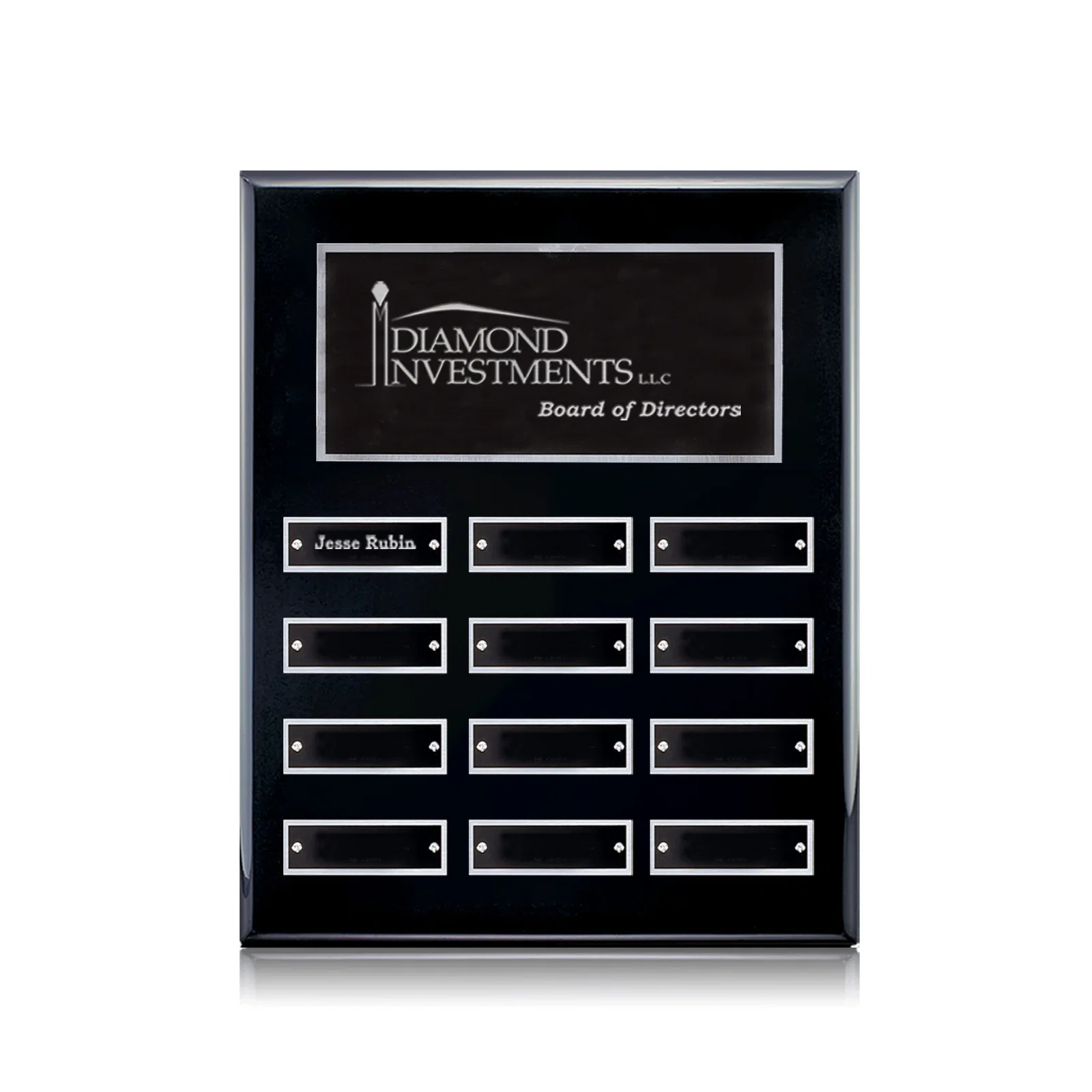 Custom Piano Finish Perpetual Plaque With Plates Shipped Blank And Attached for safety achievement programs
