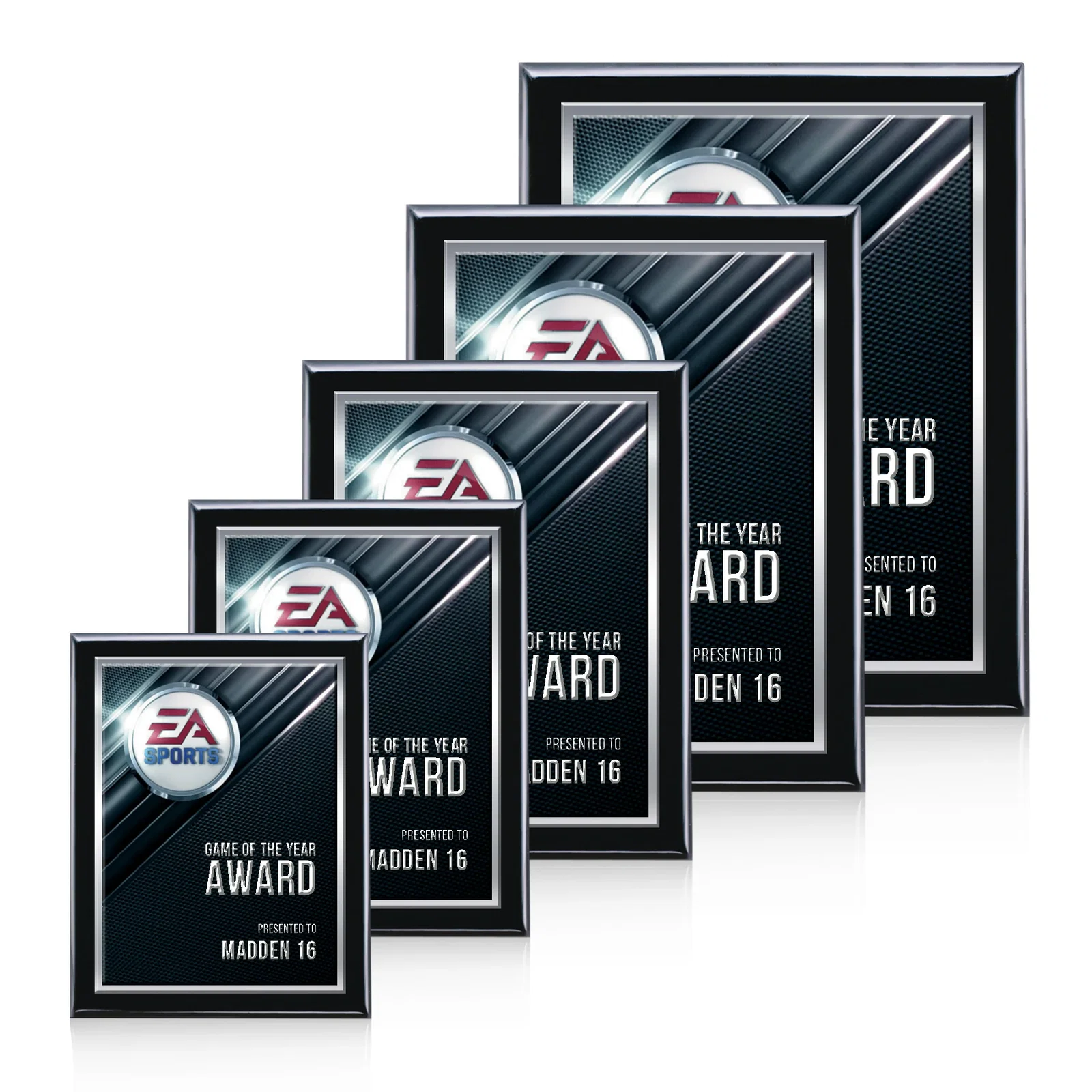 Custom Metal Plate Wall Plaque With 3D Raised Texture, Black Piano Finish for employee recognition