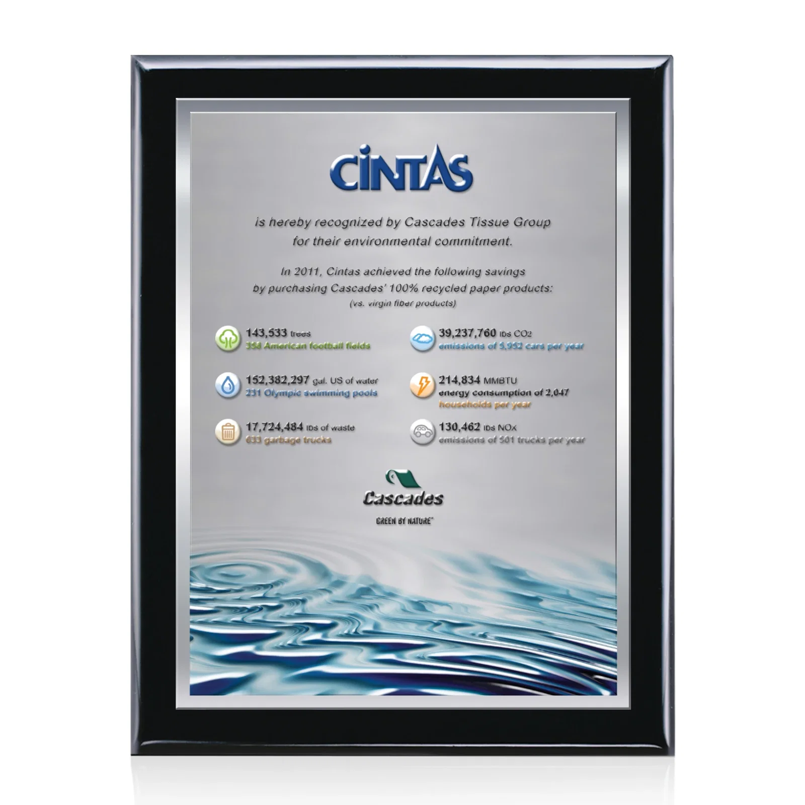 Custom Metal Plate Wall Plaque With 3D Raised Texture, Black Piano Finish for dealer and partner awards