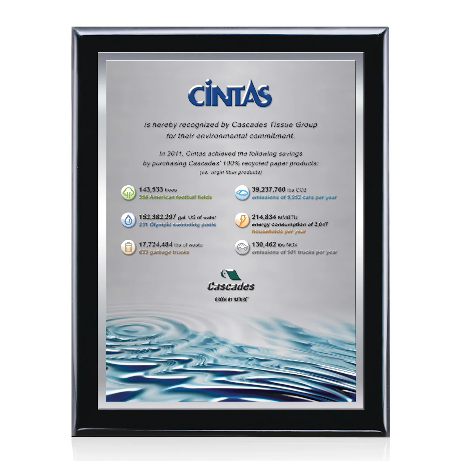 Custom Metal Plate Wall Plaque With 3D Raised Texture, Black Piano Finish for company anniversary events