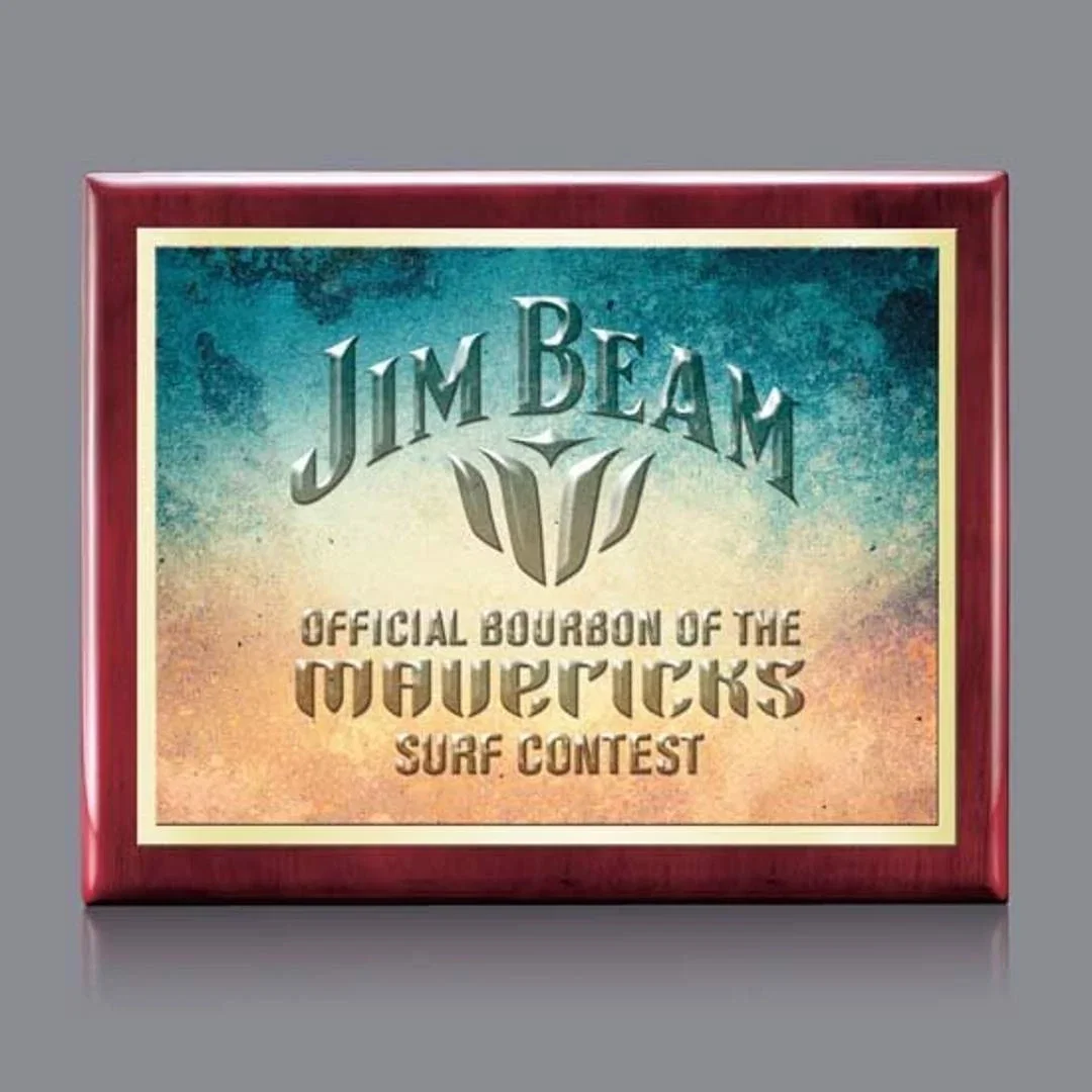 Personalized Metal Plate Wall Plaque With 3D Raised Texture, Black Piano Finish for corporate award ceremonies