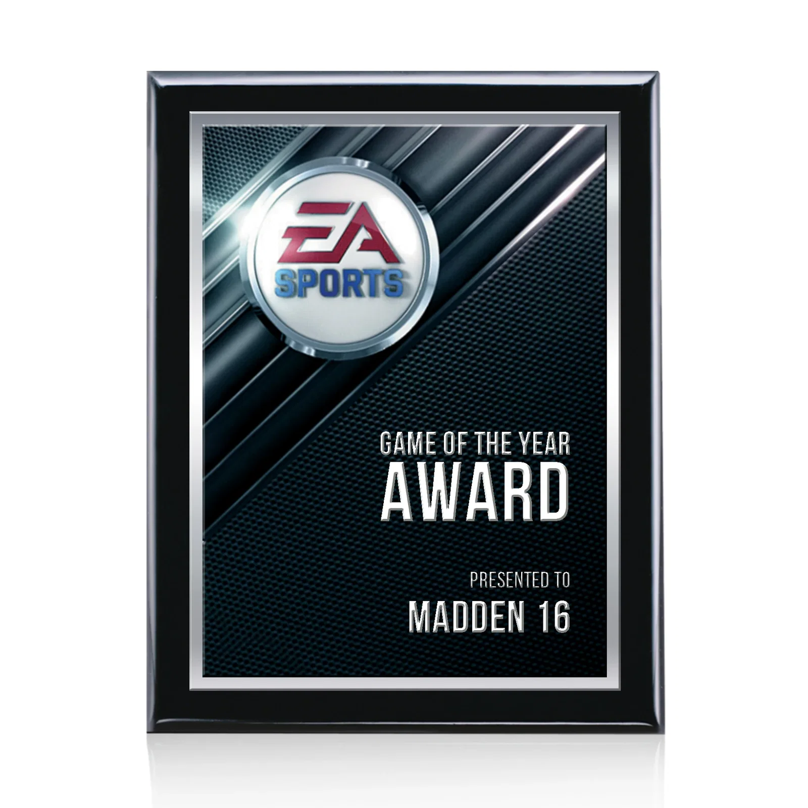 Custom Metal Plate Wall Plaque With 3D Raised Texture, Black Piano Finish for corporate award ceremonies