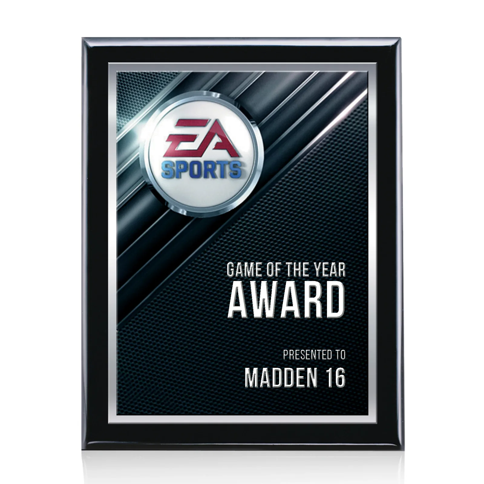 Custom Metal Plate Wall Plaque With 3D Raised Texture, Black Piano Finish for sales achievement awards