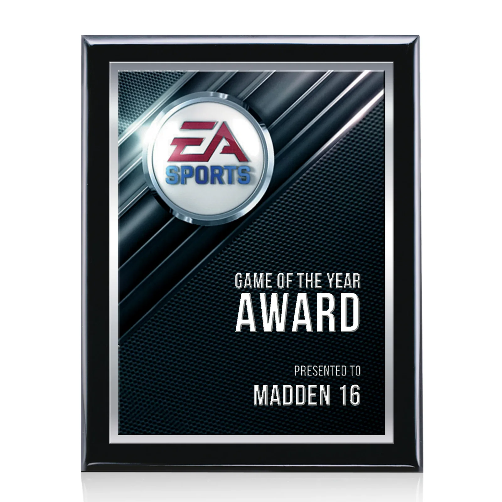 Custom Metal Plate Wall Plaque With 3D Raised Texture, Black Piano Finish for retirement presentations