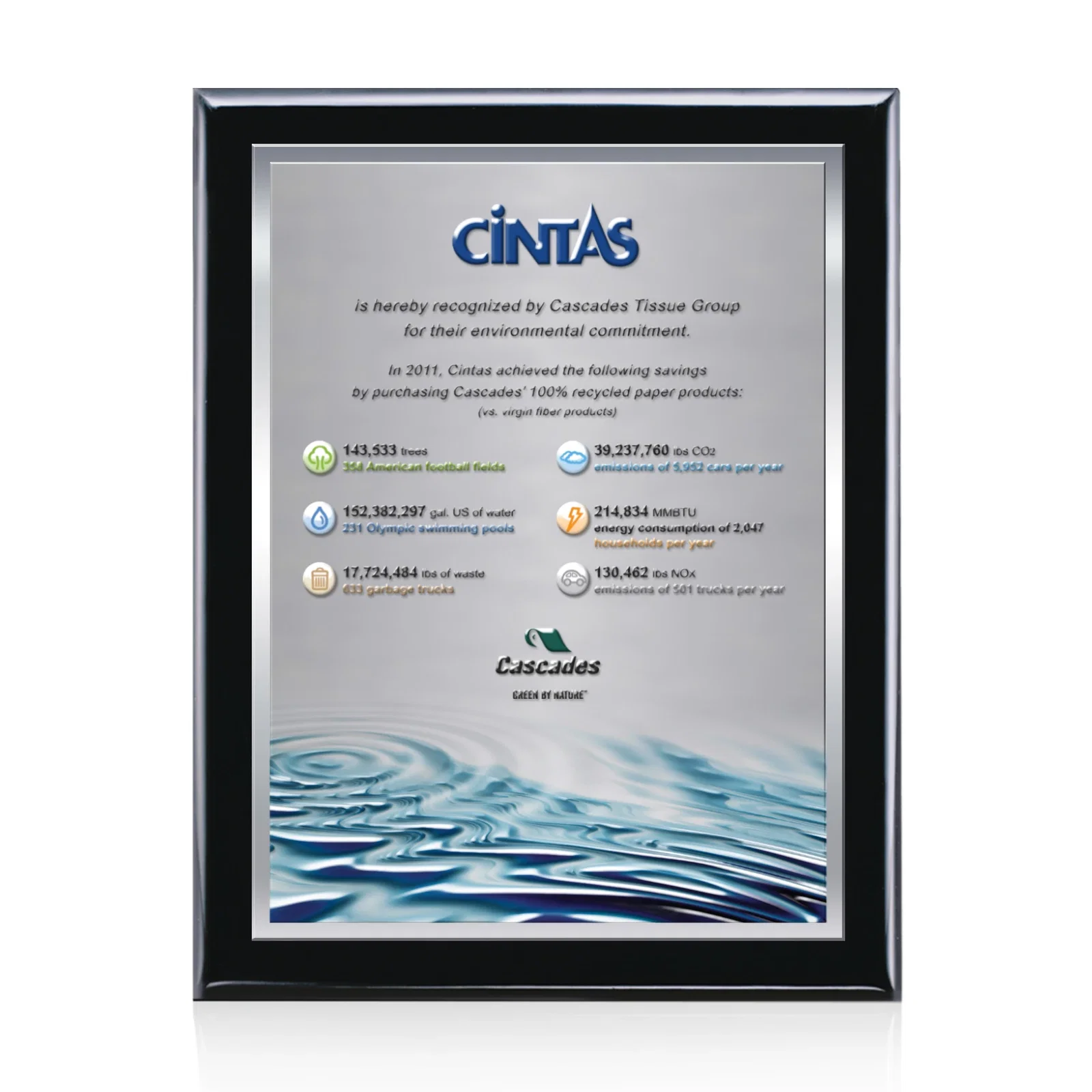 Custom Metal Plate Wall Plaque With 3D Raised Texture, Black Piano Finish for safety achievement programs