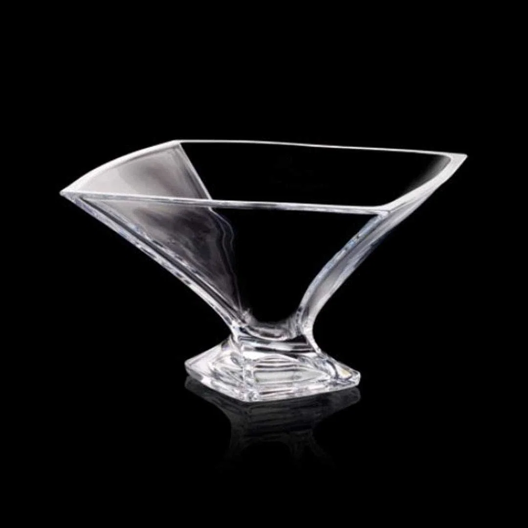 Custom Lead Free Crystalline Bowl with Twisted Base for corporate award ceremonies