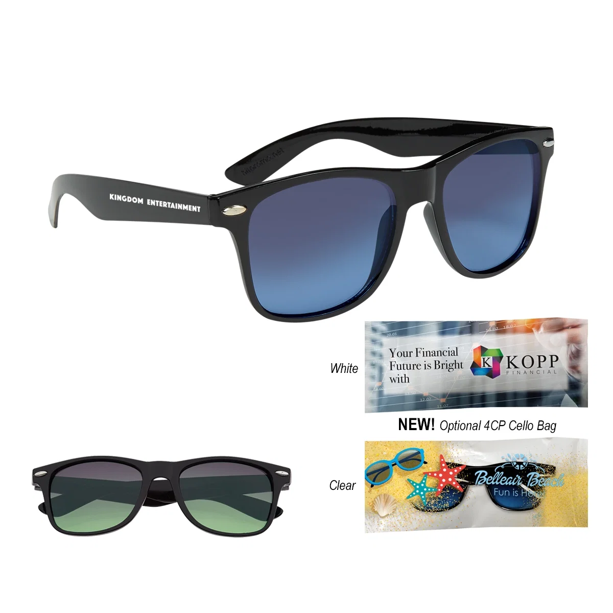 Ocean gradient sunglasses with black frames and tinted lenses
