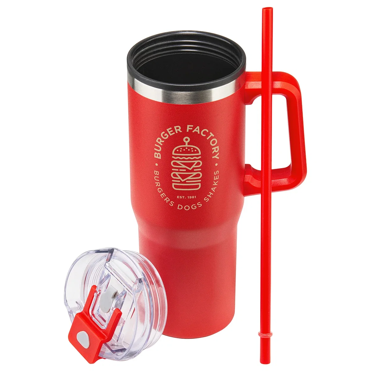 Oceanic Mug shown from above, branded mug detail shot