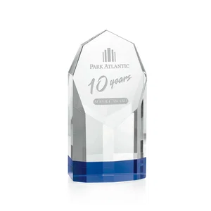 Octagonal Column in Clear and Blue Crystal