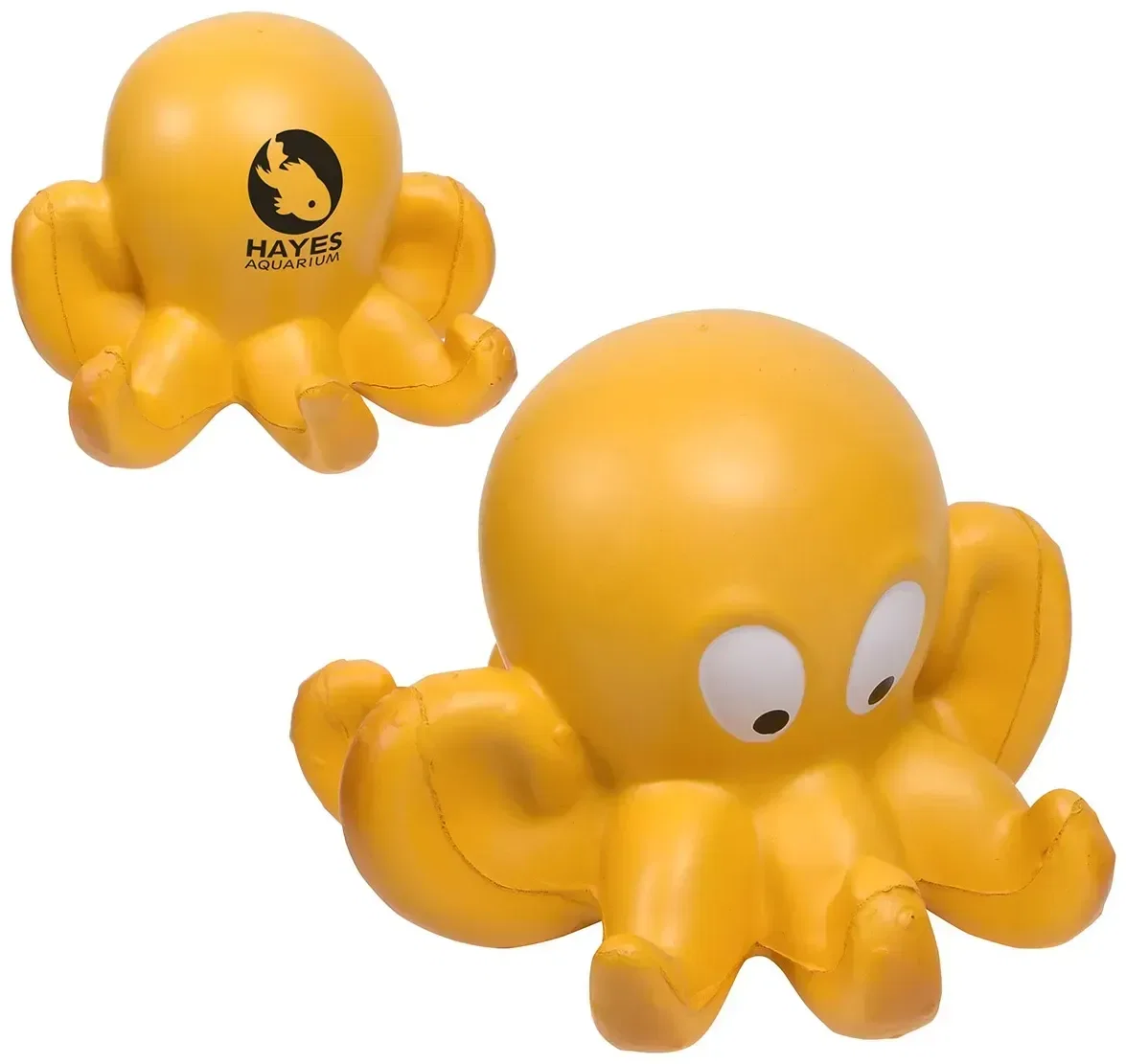 Custom logo octopus stress reliever, side profile of tentacles