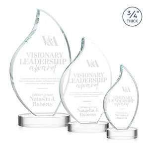 Rounded-Edge Starfire Crystal Flame Award