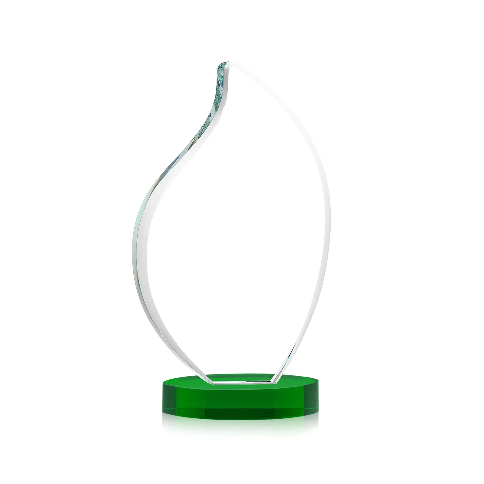 Custom Rounded-Edge Starfire Crystal Flame Award, with your logo for team milestone celebrations