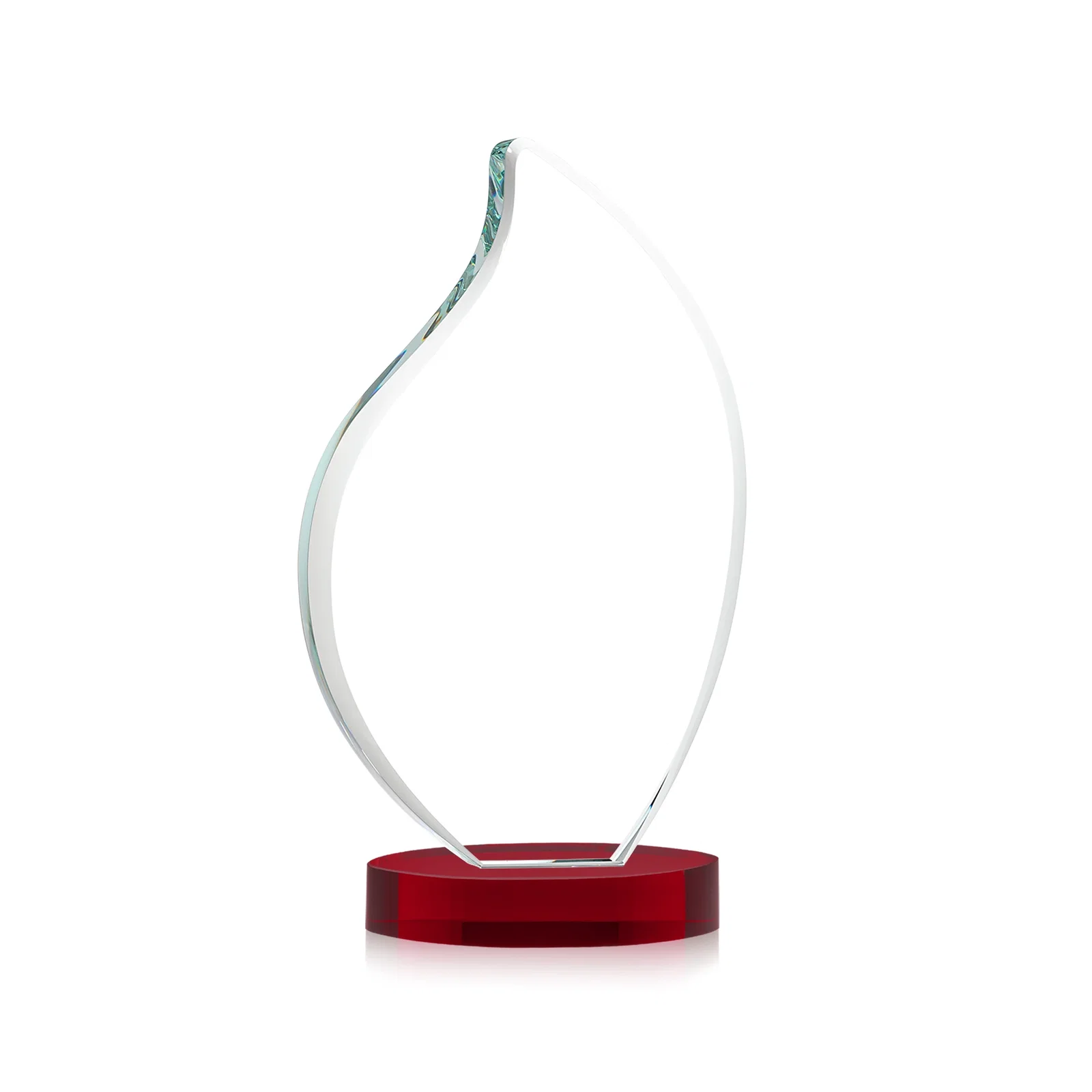 Custom Rounded-Edge Starfire Crystal Flame Award, with your logo for safety achievement programs