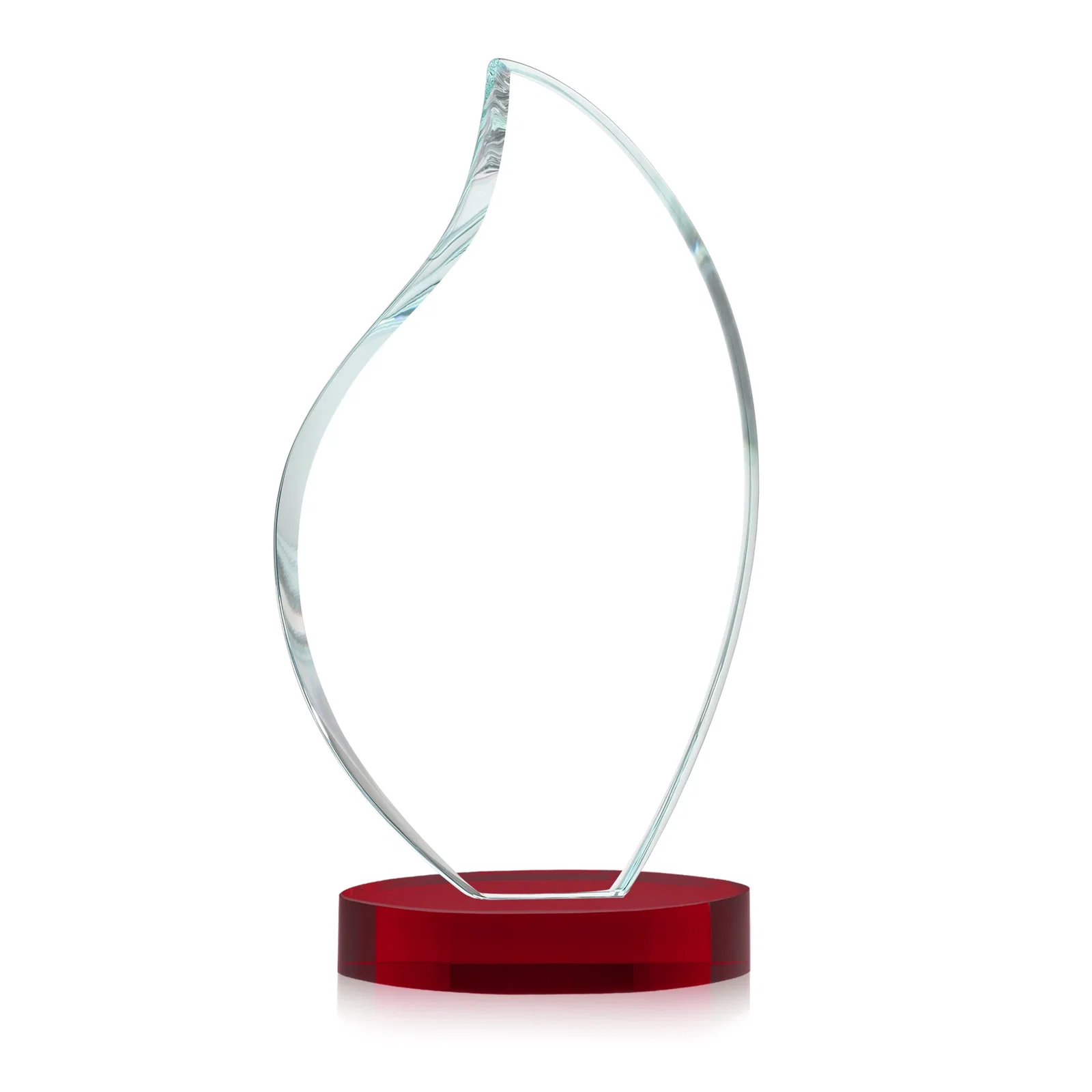 Custom Rounded-Edge Starfire Crystal Flame Award, with your logo for volunteer appreciation