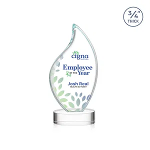 Rounded-Edge Starfire Crystal Flame Award