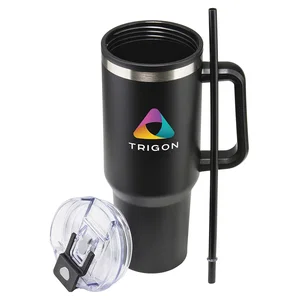 Ohana 40 oz Stainless Steel/Polypropylene Mug with Color-Matching Handle