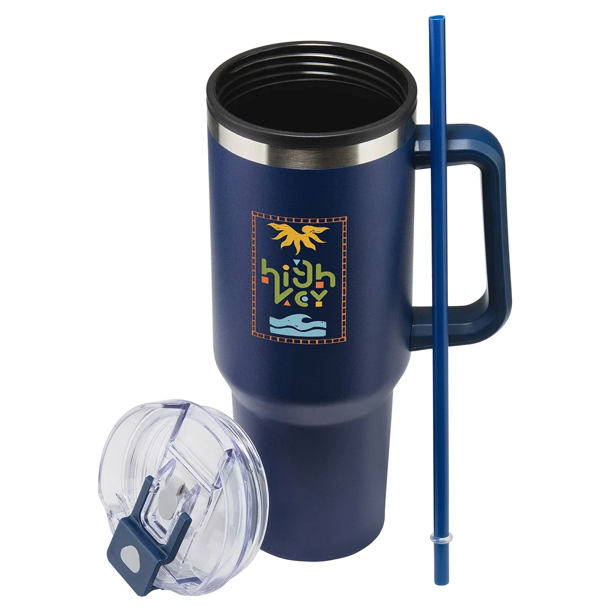 Close-up of the custom Ohana Mug's handle and imprint area