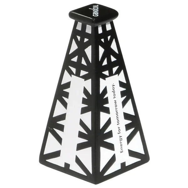 Oil derrick shaped stress reliever, about 4 inches tall