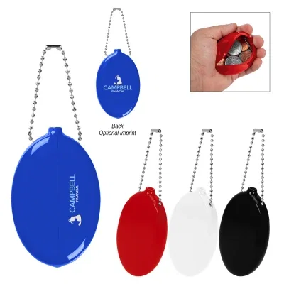 Pouch pressed open to show the coins inside