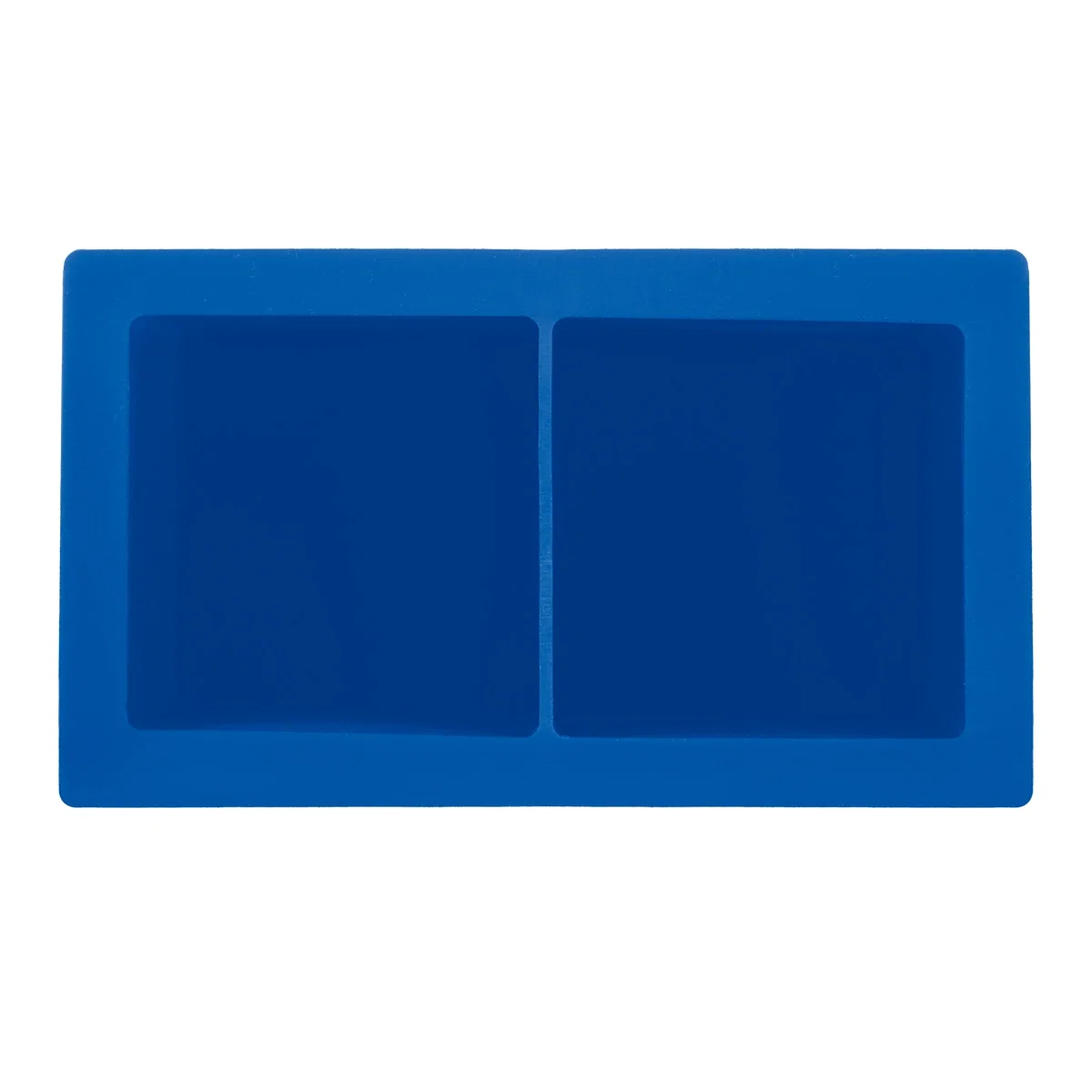 Ice cube tray shown from above with its molded wells