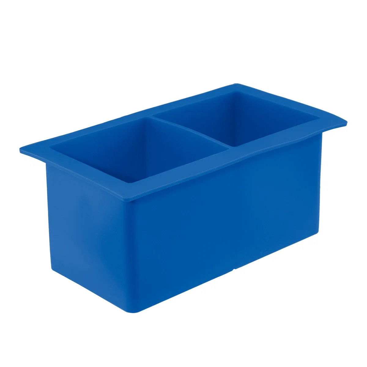 Blue option sitting flat on a counter