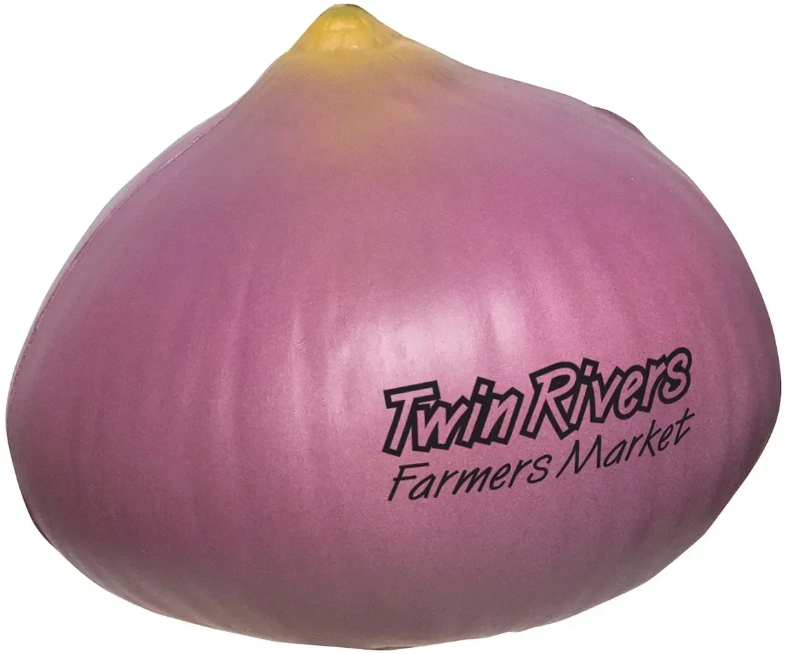 Onion Stress Reliever, custom round-onion-shaped promotional stress ball with logo