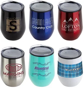 Custom Onyx Wine Goblet - 12 oz Stainless Steel/Polypropylene