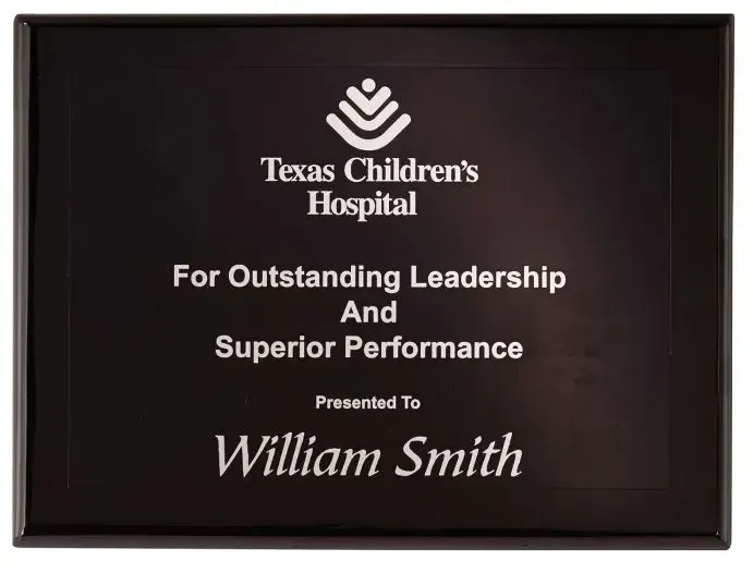 Custom Onyx Medium Plaque Award β view 1