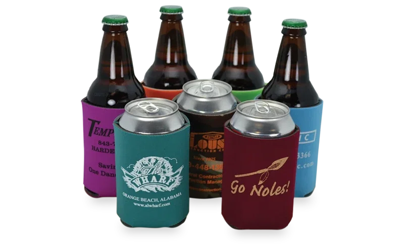 Open-cell foam can cooler sleeve for festivals and tailgates