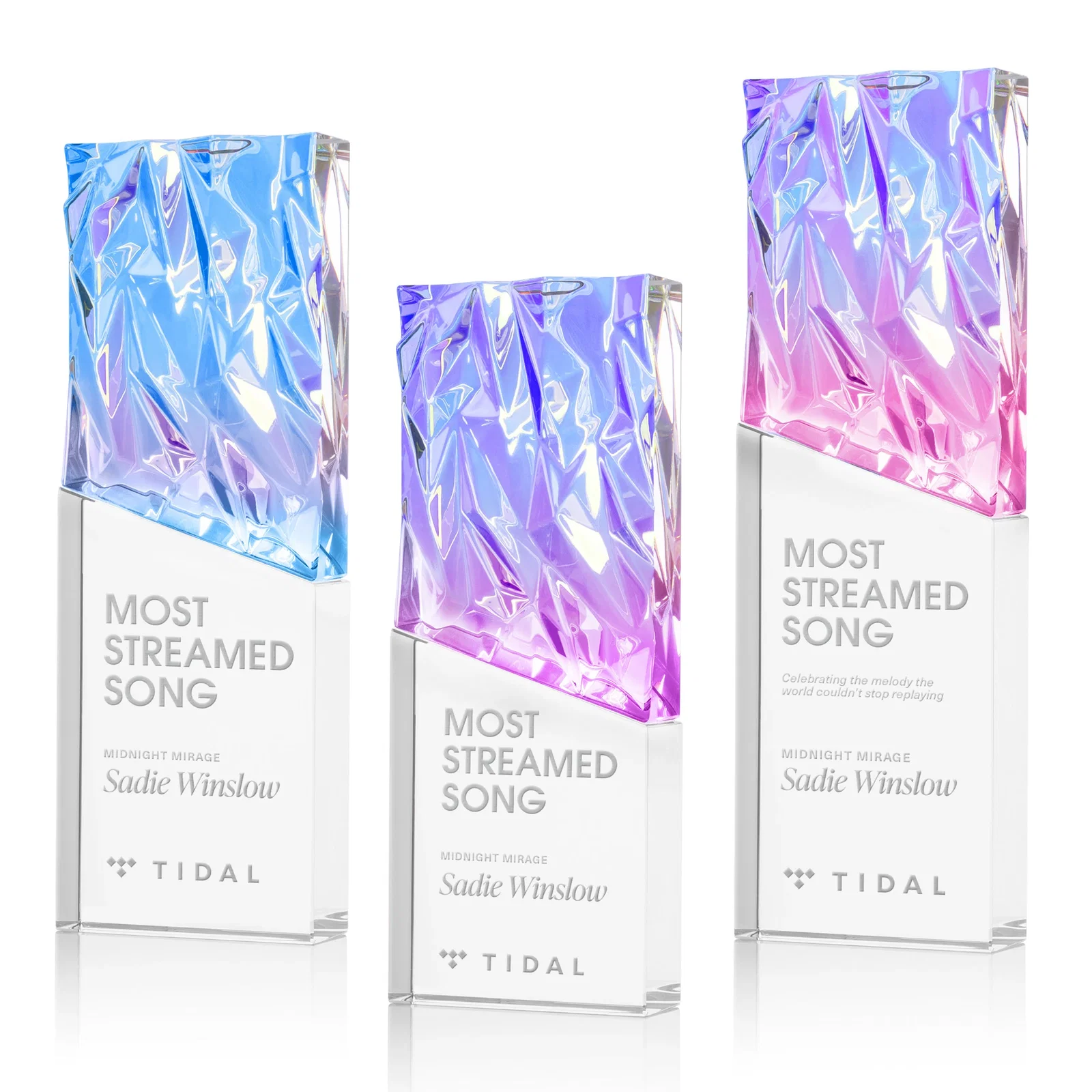 Custom Faceted Crushed-Top Optical Crystal Award, awards for employee recognition