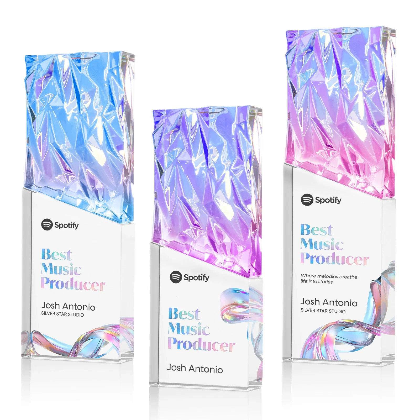 Custom Faceted Crushed-Top Optical Crystal Award, awards for volunteer appreciation