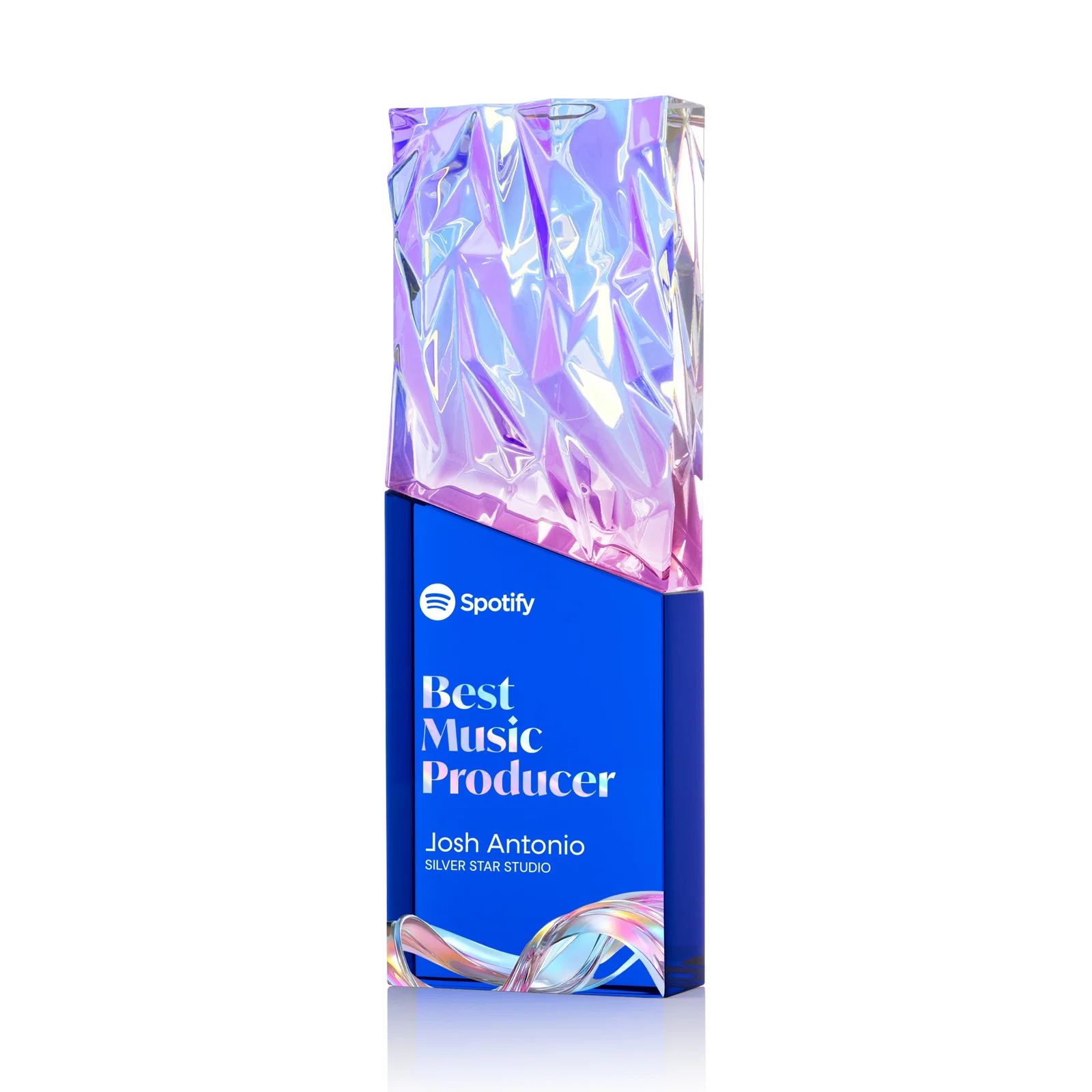 Personalized Faceted Crushed-Top Optical Crystal Award, awards for retirement presentations