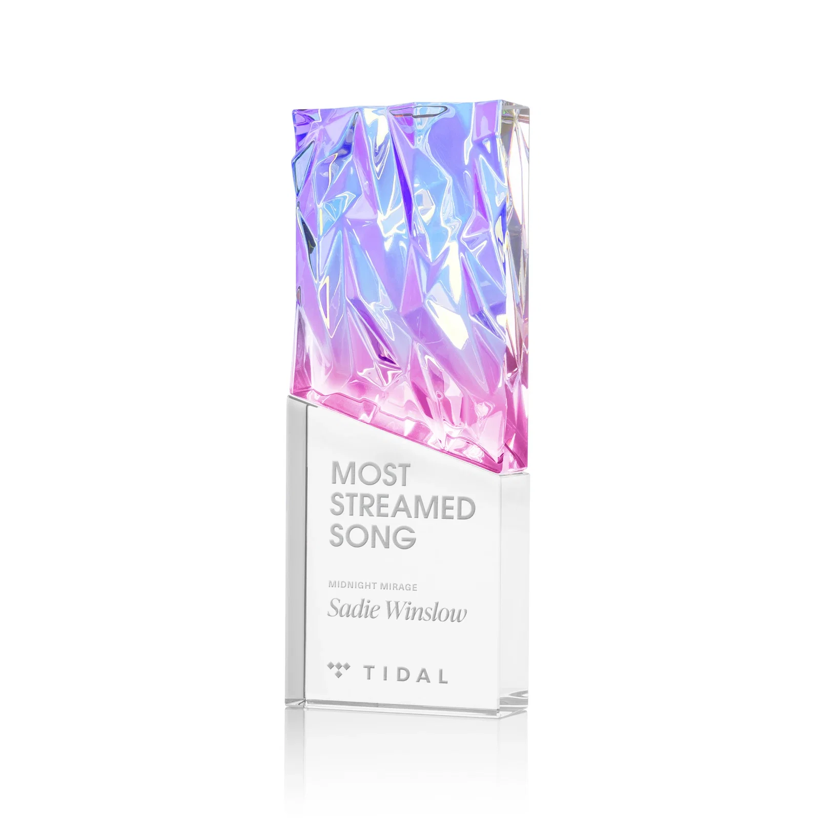 Custom Faceted Crushed-Top Optical Crystal Award, awards for corporate award ceremonies