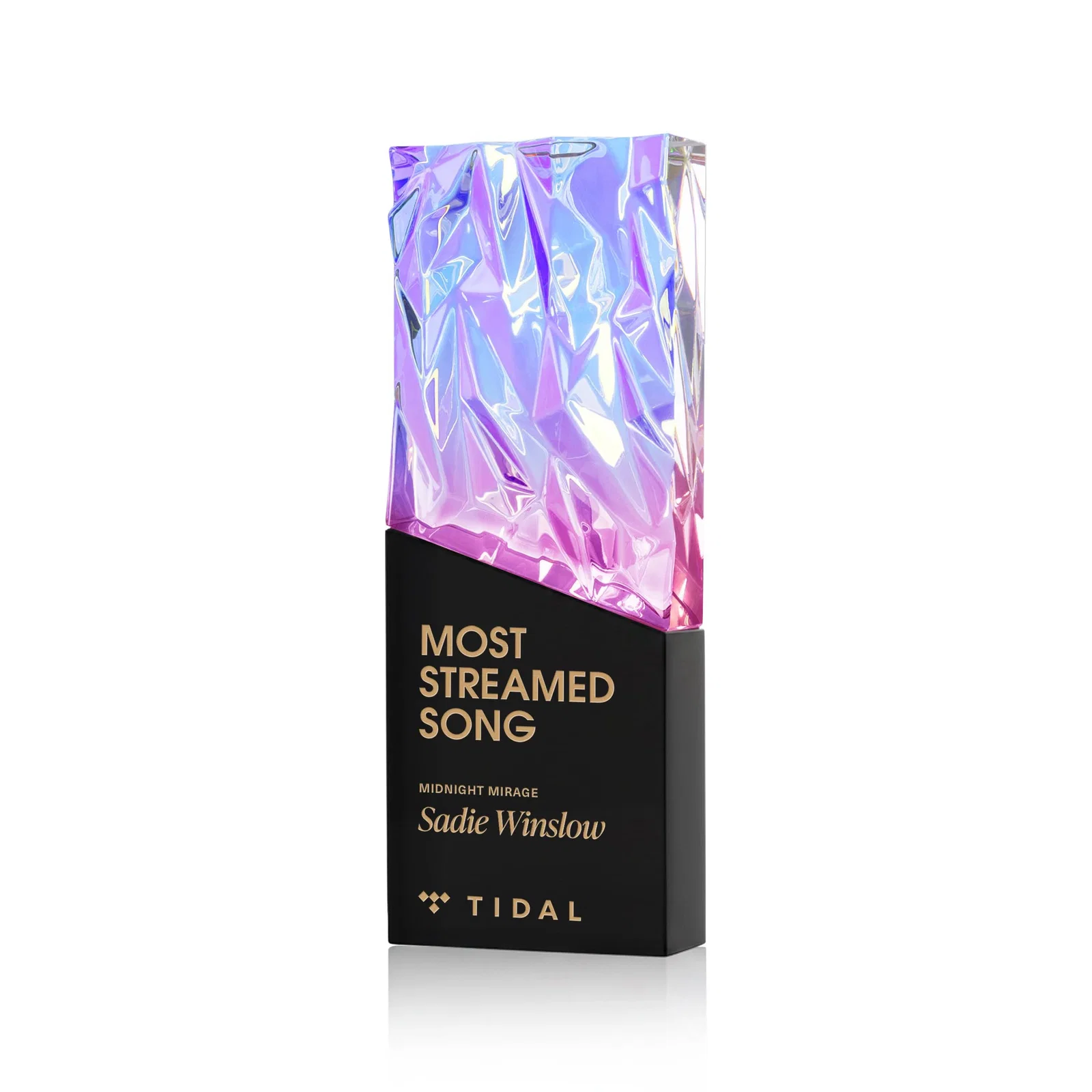 Personalized Faceted Crushed-Top Optical Crystal Award, awards for graduation ceremonies