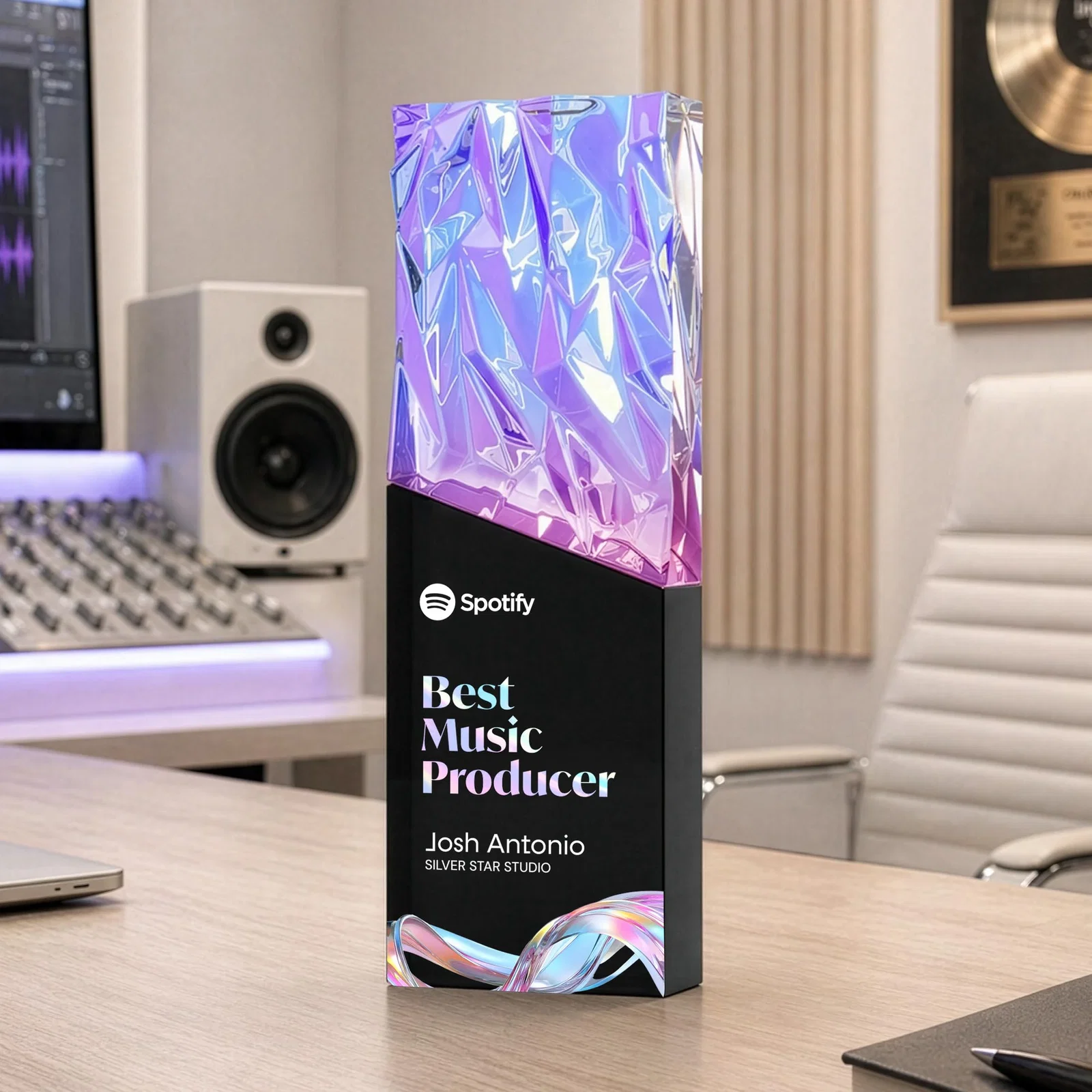 Promotional Faceted Crushed-Top Optical Crystal Award, awards for sales achievement awards