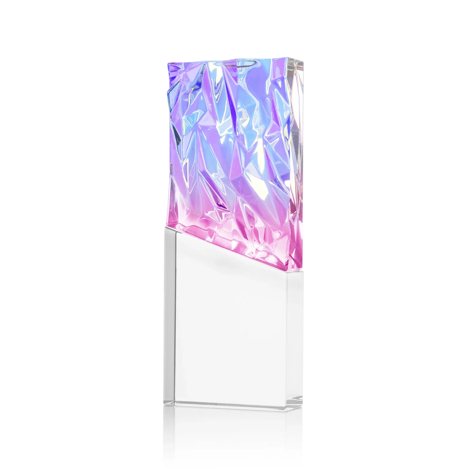 Promotional Faceted Crushed-Top Optical Crystal Award, awards for retirement presentations