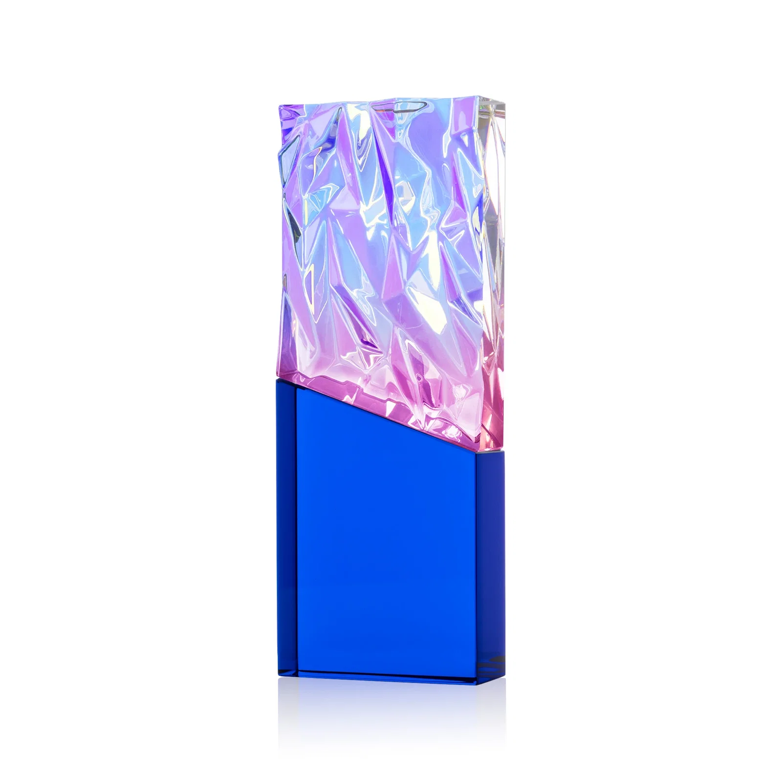 Promotional Faceted Crushed-Top Optical Crystal Award, awards for dealer and partner awards